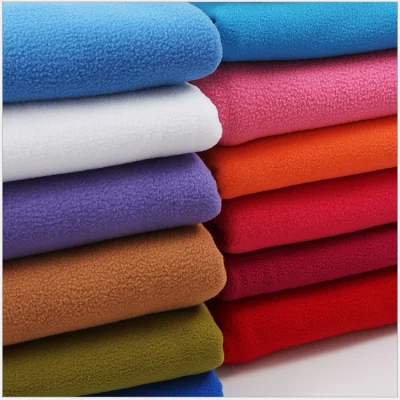 Comercio al por mayor Antipilling Polar Micro Fleece tejido de color sólido para prendas de vestir