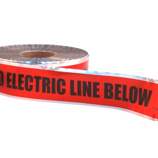 Subterráneo Enterrado Papel de aluminio Gas Agua Alcantarillado Aguas residuales Riego Cable de fibra óptica Tubería Detectable Precaución Advertencia Barricada PE Peligro Cinta de cebra