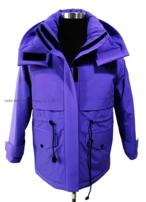 Cortavientos 2 en 1 y chaqueta impermeable con capucha de moda acolchada para esquí y nieve en invierno