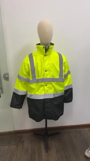 Chaquetas reflectantes de alta visibilidad, ropa de seguridad vial impermeable de alta visibilidad, chaqueta de trabajo con mangas extraíbles 2 en 1