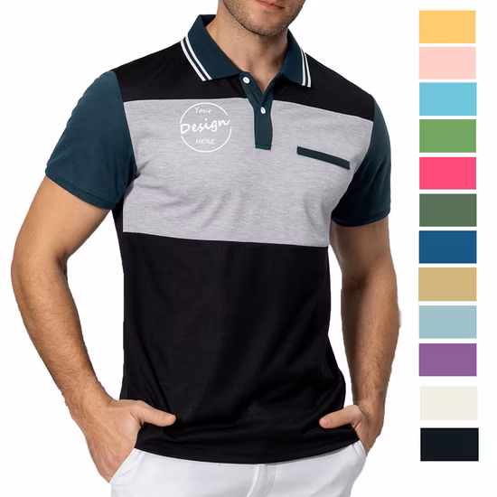 Polo de piqué de algodón y elastano para hombre con abertura lateral en ambas partes inferiores
